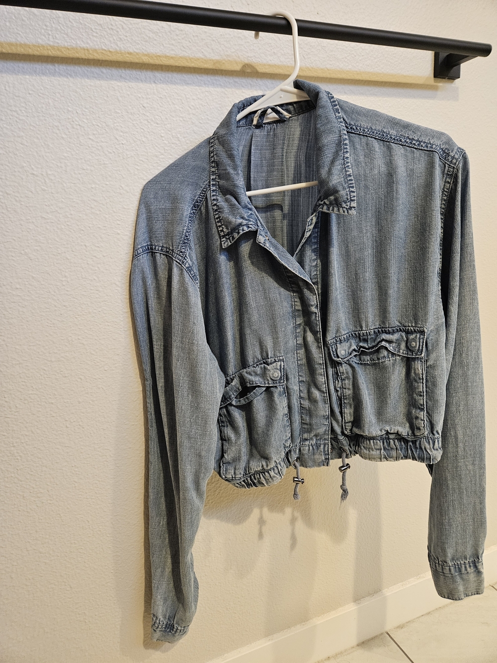 Splendid Light Blue Denim Cropped Jacket